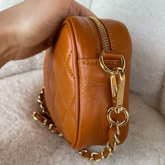 Christian Laurier Paris Quilted Genuine Leather Crossbody Bag MADE ITALY - Picture 5 of 10